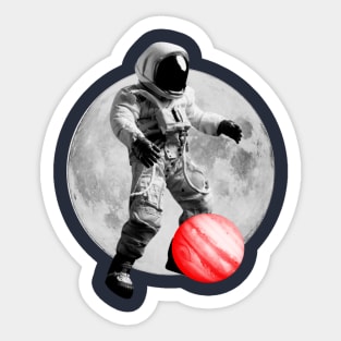 astronaut playing Volleyball Sticker